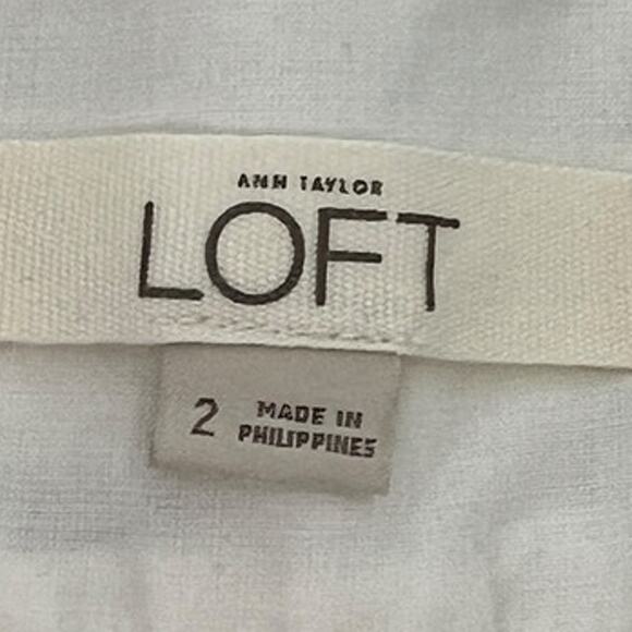 LOFT ANN TAYLOR Striped Button Accent Shorts SZ 2 - Picture 6 of 10